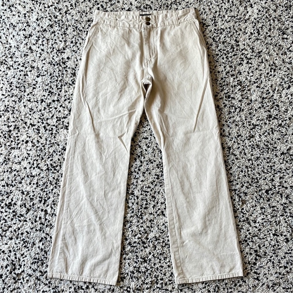 John Varvatos Linen Blend Light Khaki Pants Casual Dress Men’s Size 50 eu